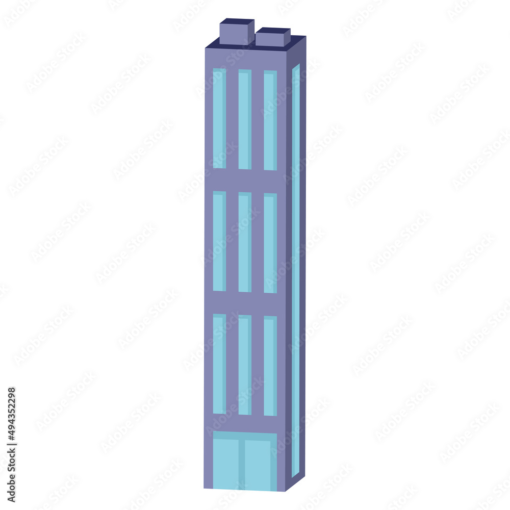 Isolated 3d residential building icon Vector Isolated 3d residential building icon Vector