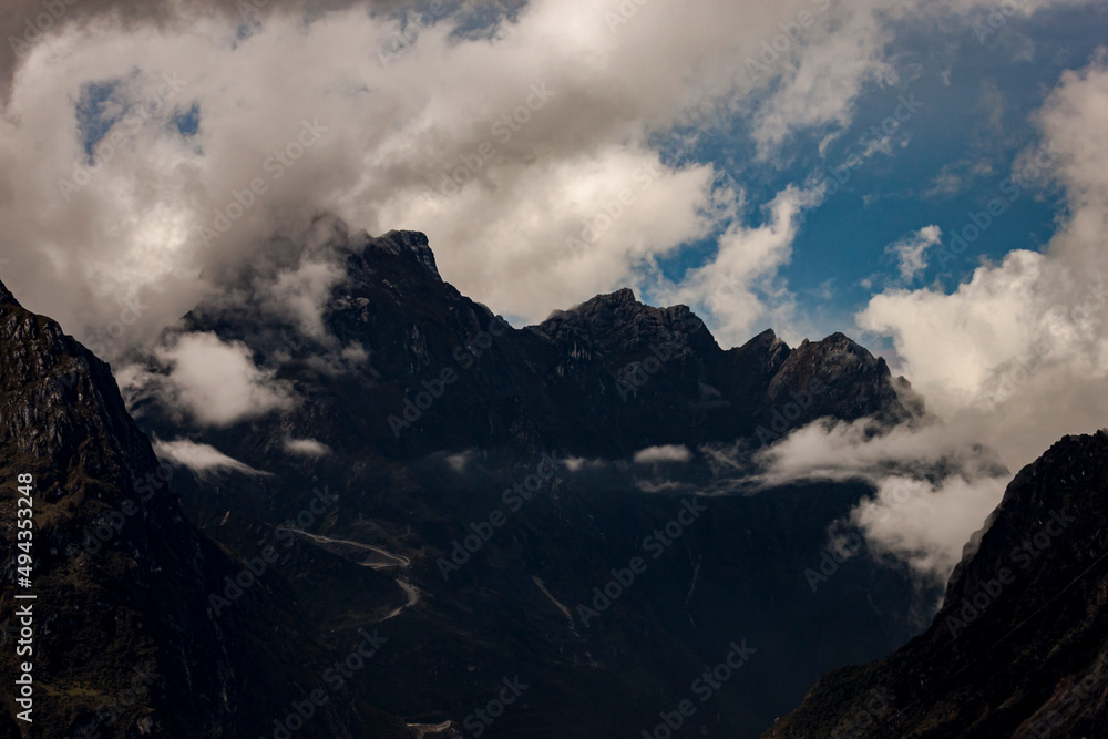 The jagged mountain range at the top of Grasberg Mine which is 4000 metres above sea level in Papua, Indonesia.
