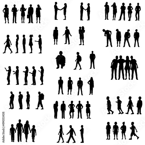 silhouettes of people set