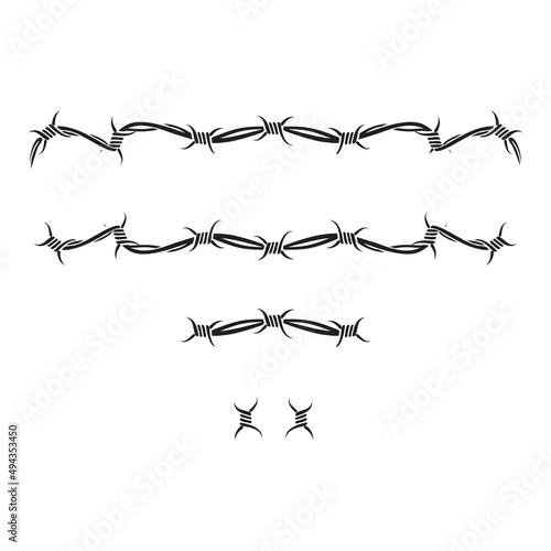 barbed wire vector isolated on a white background