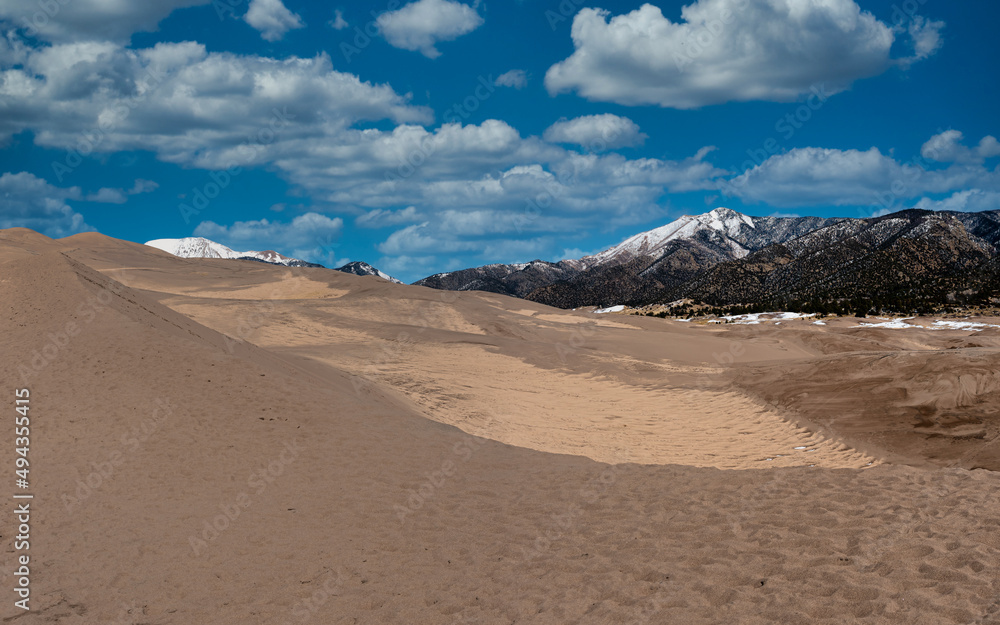 Panoramic view of Great Sand Dunes National Park