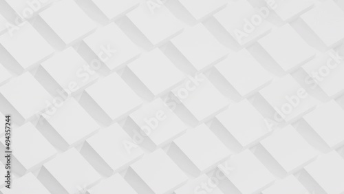 3D rendering Cube Block pattern, Cryptocurrency blockchain technology digital money concept design on white background seamless looping animation 4K footage with copy space