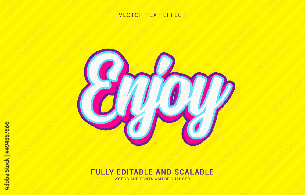editable text effect, Enjoy style editable text effect, Enjoy style