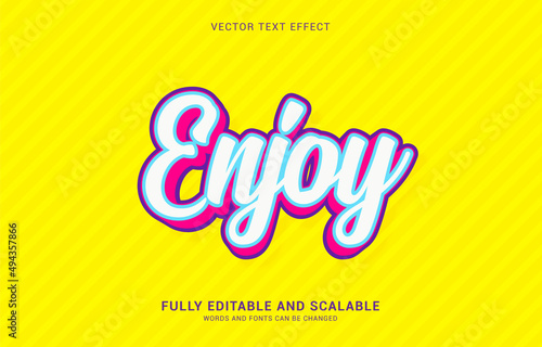 editable text effect, Enjoy style