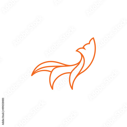 Fox line art logo design, Fox logo