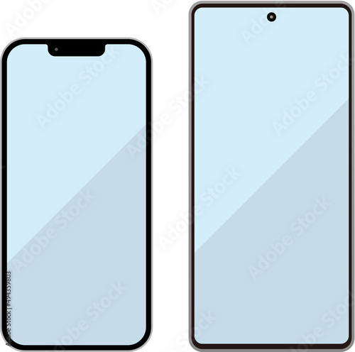 Smartphone mockup screen vector illustration iPhone android