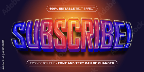 subscribe 3d editable text effect