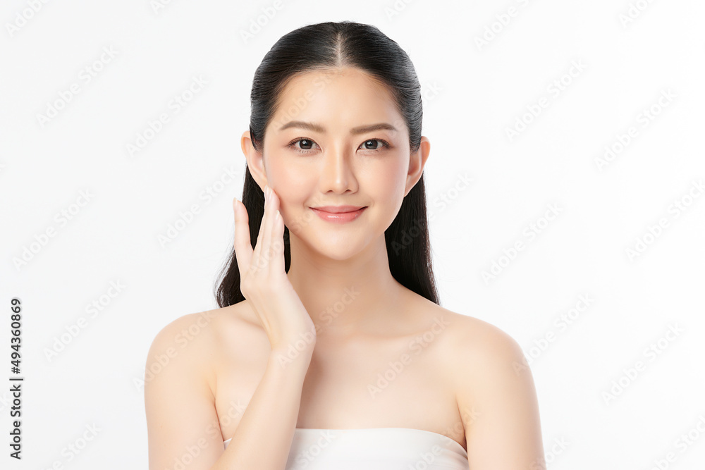 Beautiful young asian woman with clean fresh skin on white background, Face care, Facial treatment, Cosmetology, beauty and spa, Asian women portrait. Beautiful young asian woman with clean fresh skin on white background, Face care, Facial treatment, Cosmetology, beauty and spa, Asian women portrait.