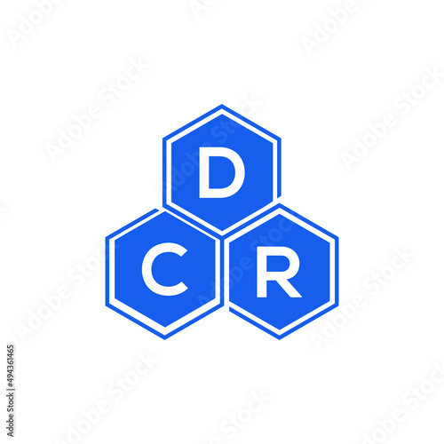 DCR letter logo design on White background. DCR creative initials letter logo concept. DCR letter design. 
 photo