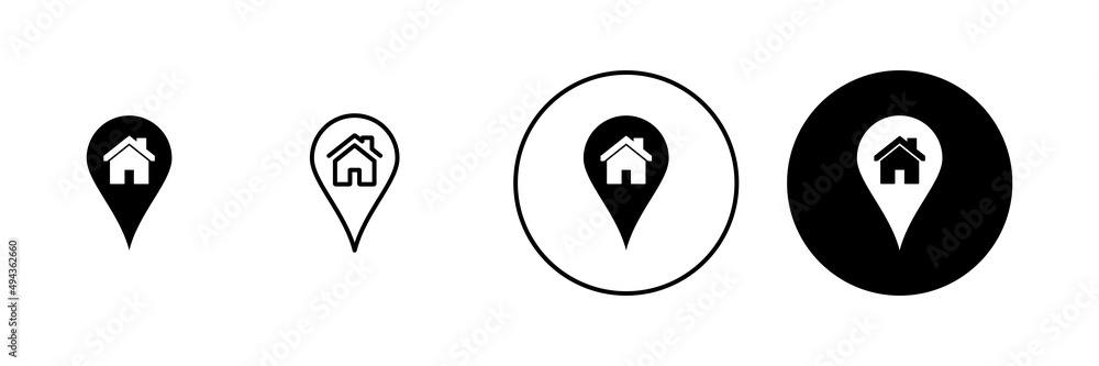 Address icons set. home location sign and symbol. pinpoint Address icons set. home location sign and symbol. pinpoint