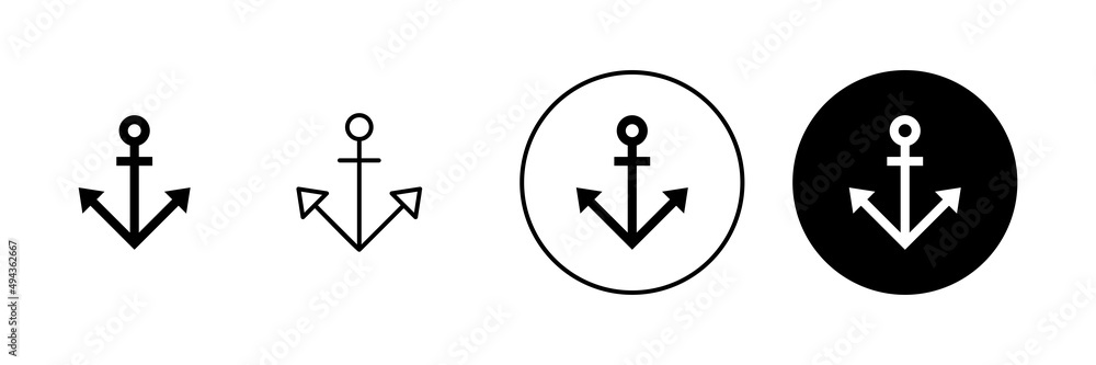 Anchor icons set. Anchor sign and symbol. Anchor marine icon. Anchor icons set. Anchor sign and symbol. Anchor marine icon.
