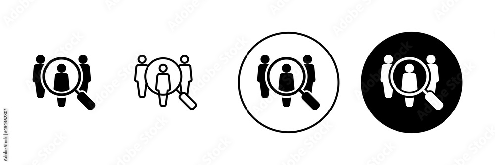 Hiring icons set. Search job vacancy sign and symbol. Human resources concept. Recruitment Hiring icons set. Search job vacancy sign and symbol. Human resources concept. Recruitment