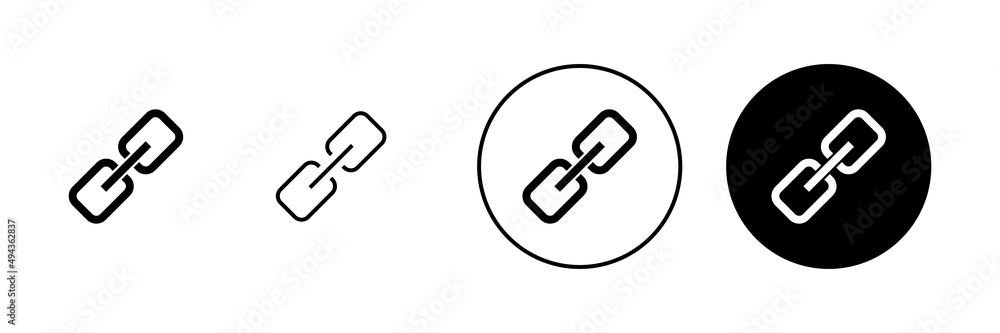 Link icons set. Hyperlink chain sign and symbol Link icons set. Hyperlink chain sign and symbol