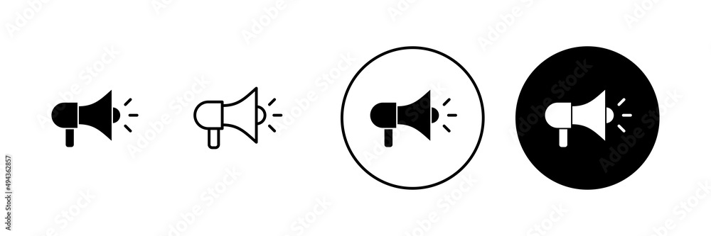 Megaphone icons set. Loudspeaker sign and symbol Megaphone icons set. Loudspeaker sign and symbol