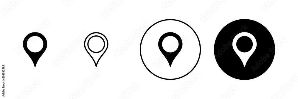 Pin icons set. Location sign and symbol. destination icon. map pin Pin icons set. Location sign and symbol. destination icon. map pin