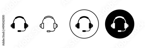 Headphone icons set. Headset sign and symbol