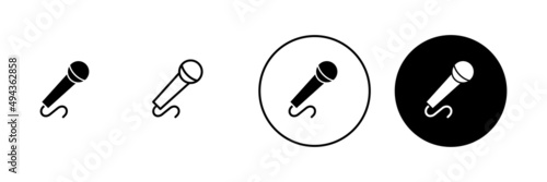 Microphone icons set. karaoke sign and symbol