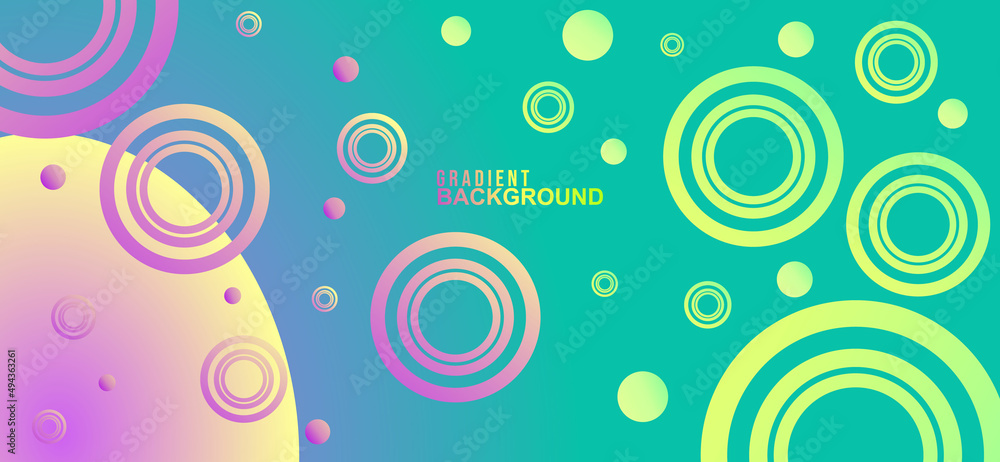 Naklejka premium Abstract background illustration design with gradient circle ornament. landing page templates