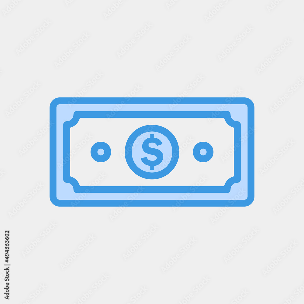 Money icon in blue style about currency, use for website mobile app presentation Money icon in blue style about currency, use for website mobile app presentation