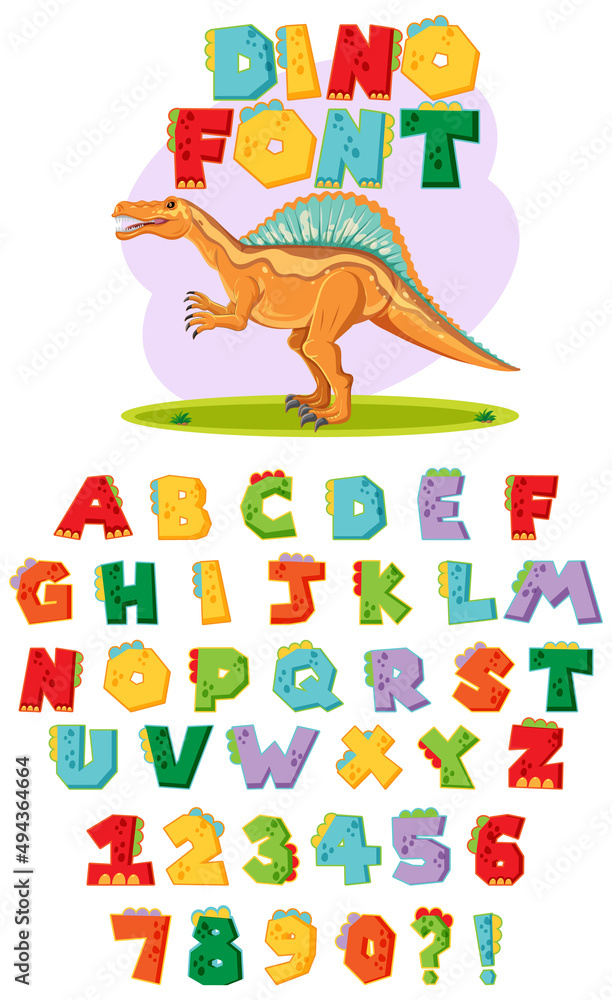 Naklejka premium Font design for english alphabets and numbers