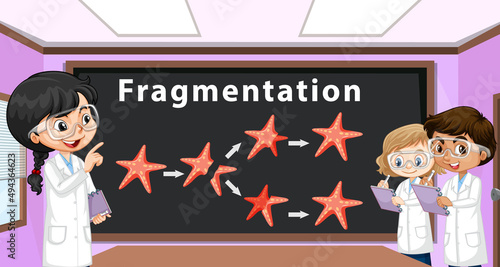 Asexual reproduction fragmentation with starfish