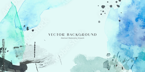 Abstract watercolor background. Hand painted vector illustration. Brush stroke, splash, splatter, grunge texture. 