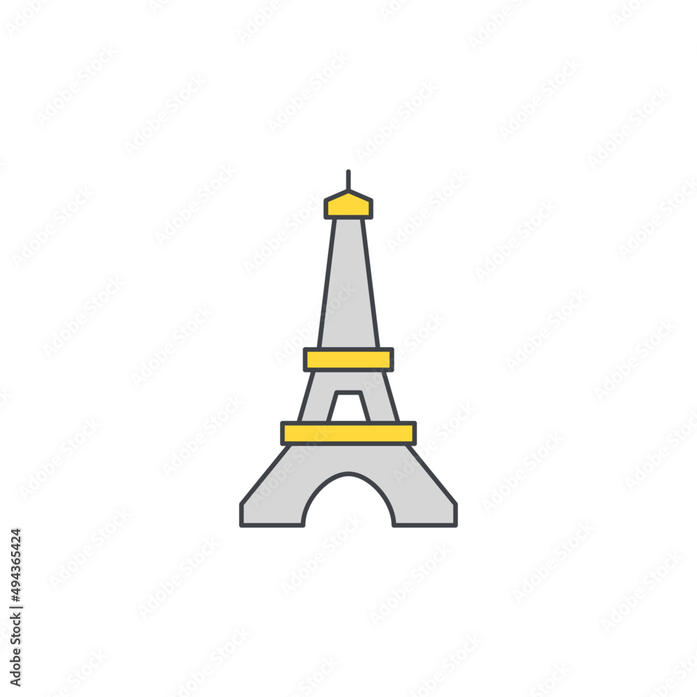 Eiffel tower, monument landmark icon in color icon, isolated on white background Eiffel tower, monument landmark icon in color icon, isolated on white background