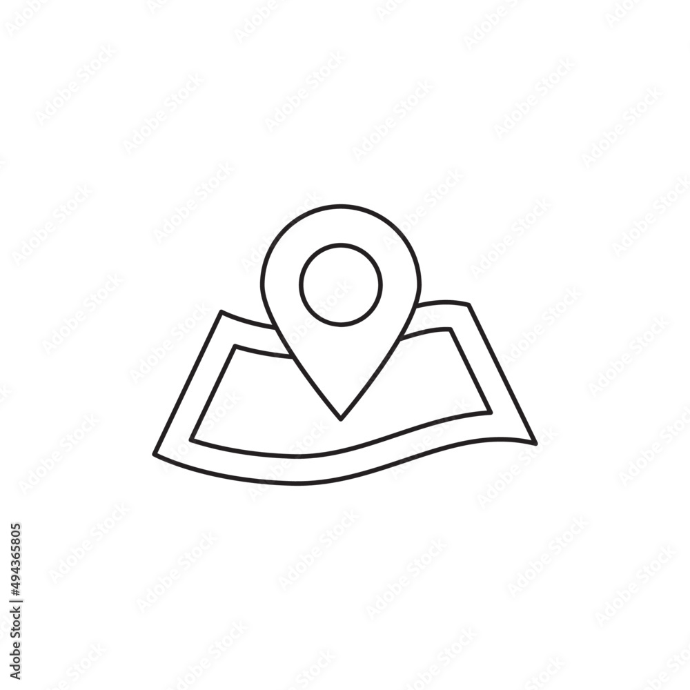 Map navigation travel icon line style icon, style isolated on white background Map navigation travel icon line style icon, style isolated on white background