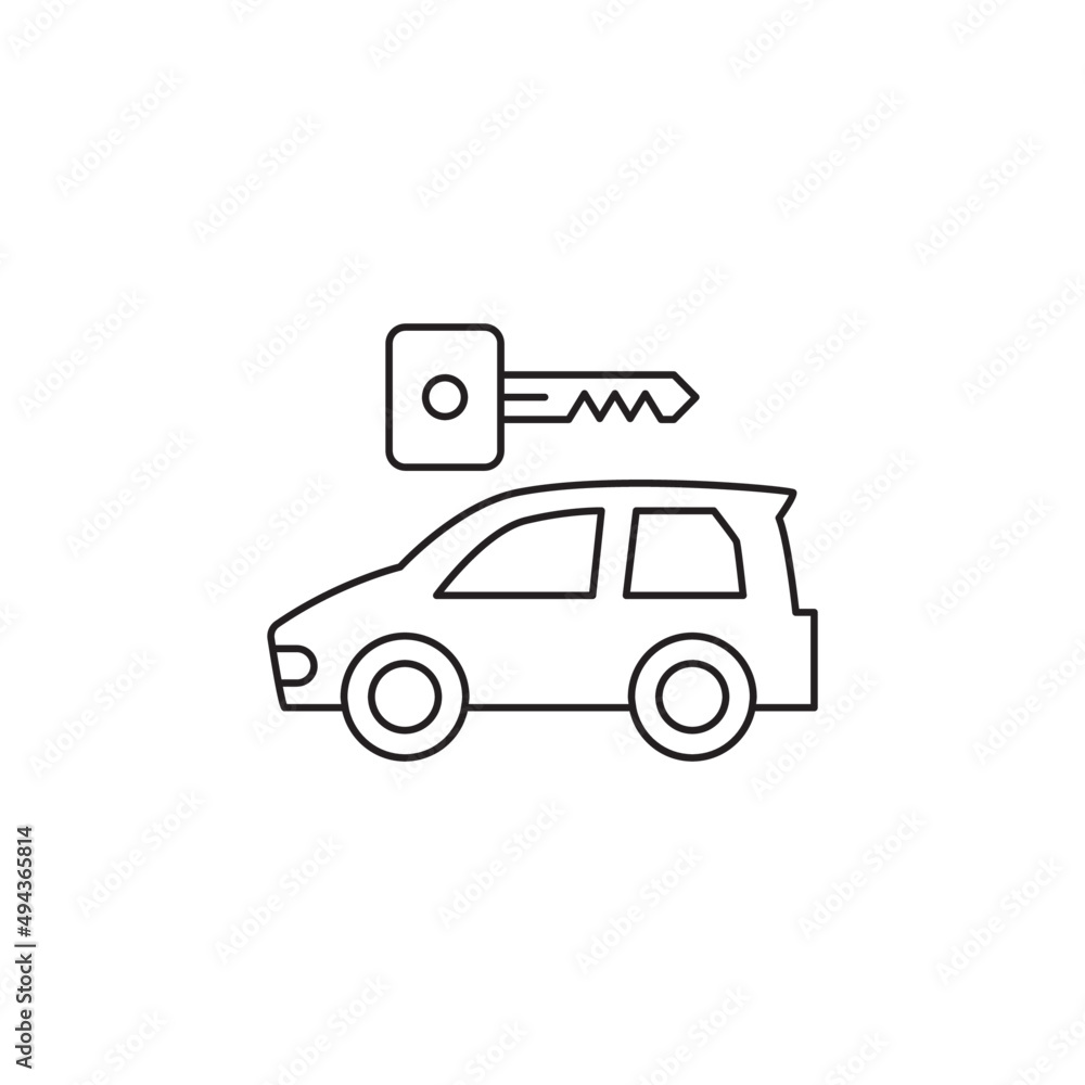 Car rental, rent a car travel icon line style icon, style isolated on white background