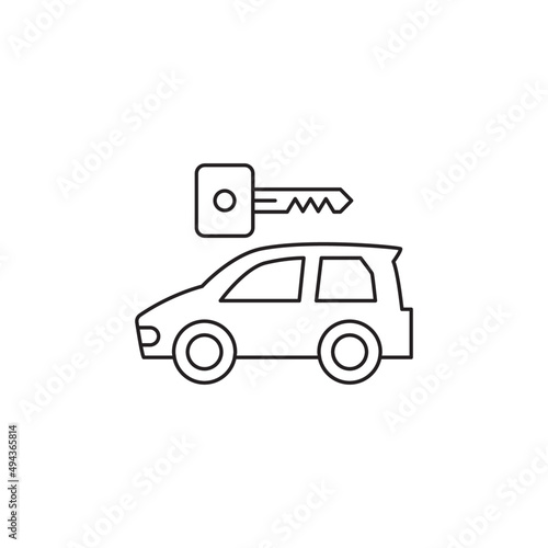 Car rental  rent a car travel icon line style icon  style isolated on white background