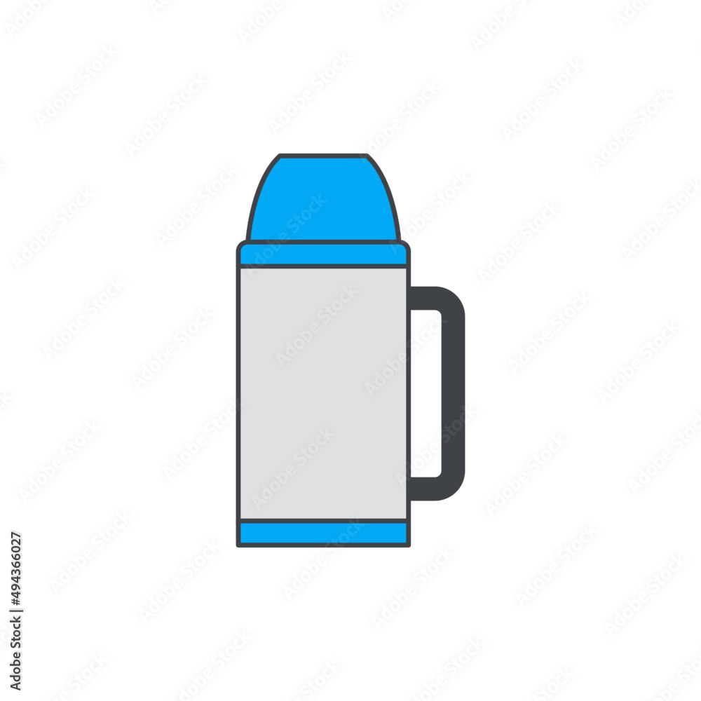 Thermos flask icon in color icon, isolated on white background Thermos flask icon in color icon, isolated on white background