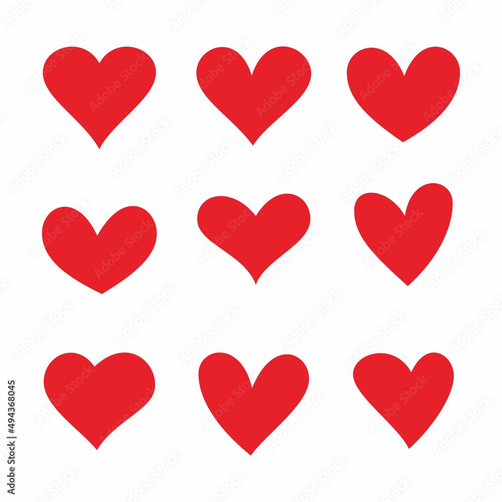hearts abstract vector set