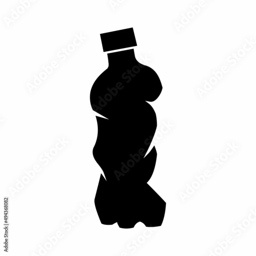 Photography crushed bottle flat style vector icon