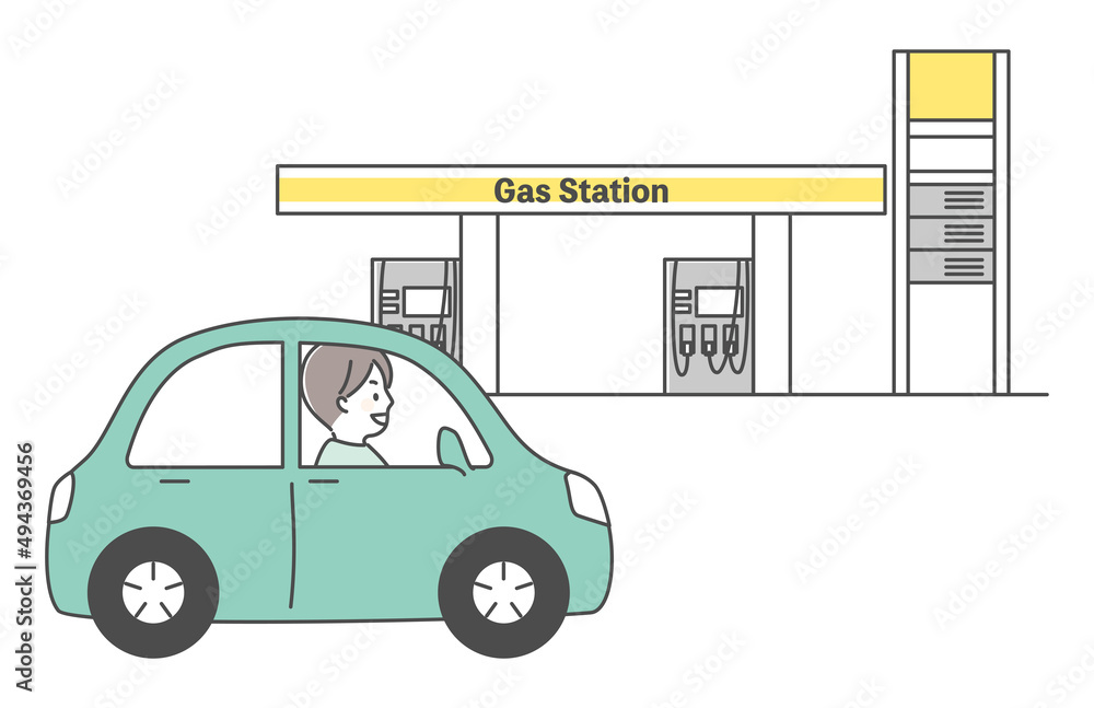 simple illustration of gas station