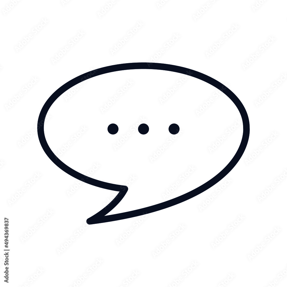 Vector Speech Bubble Chat Text Icon Minimalist Monoline Style Vector Speech Bubble Chat Text Icon Minimalist Monoline Style