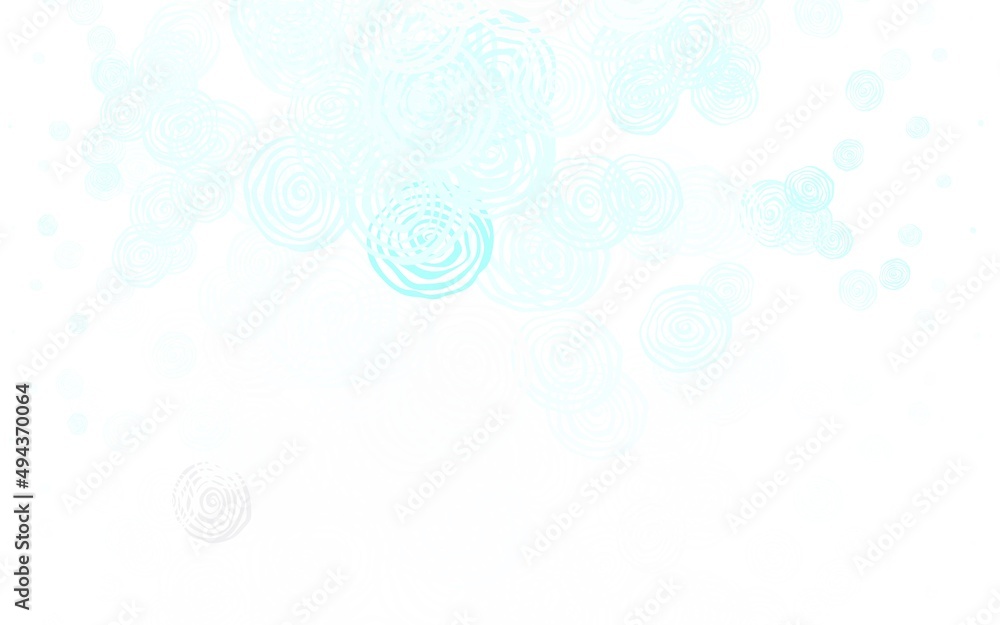 Light Green vector doodle background with roses.