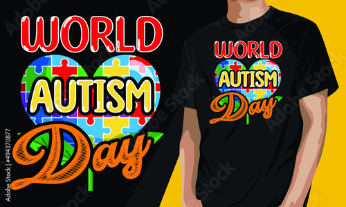World Autism Awareness Day Colorful Puzzle t-shirt