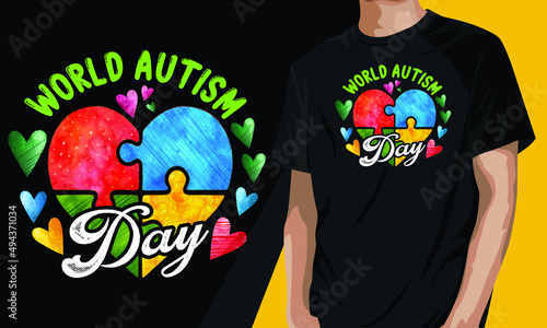 World Autism Awareness Day Colorful Puzzle t-shirt