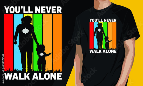Vintage Retro Style Autism T-shirt Design 