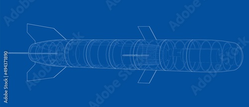 Military missile army rocket. Vector