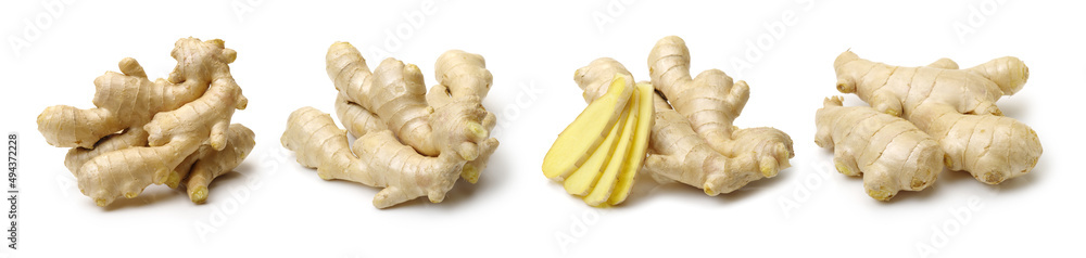 fresh ginger on white background fresh ginger on white background