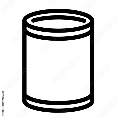 ペンキなどの液体を入れる丸い缶のシンプルなアイコンイラスト