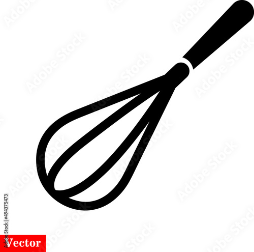  Kitchen Whisk flat vector icon. Hand drawn style design illustrations..eps
