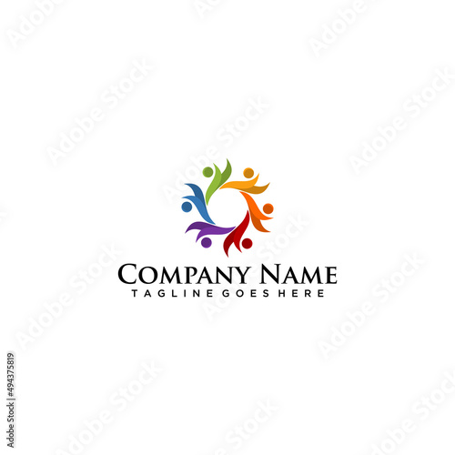 Communication logo, community Logo, organization logo, social network logo vector logo template