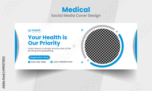 Medical and healthcare social media banner ad design template