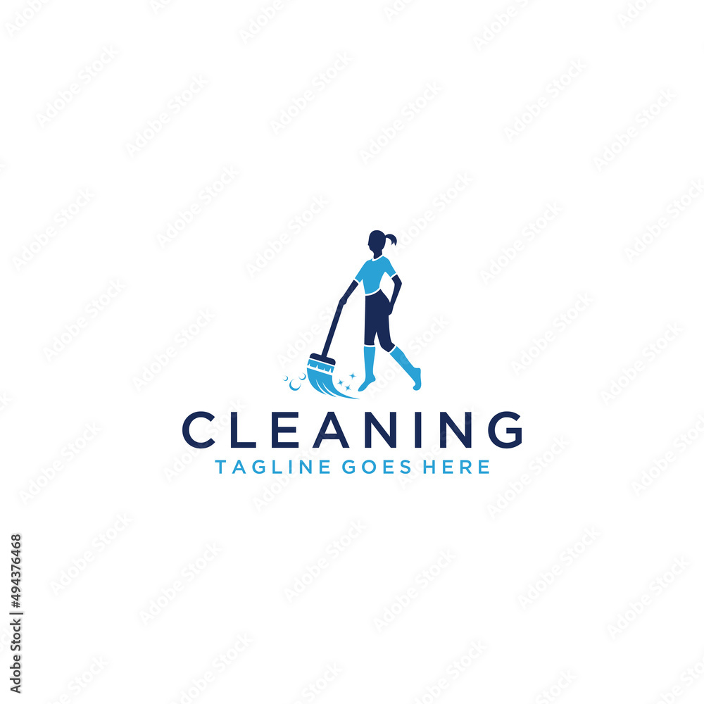 Cleaning broom logo design inspiration Cleaning broom logo design inspiration