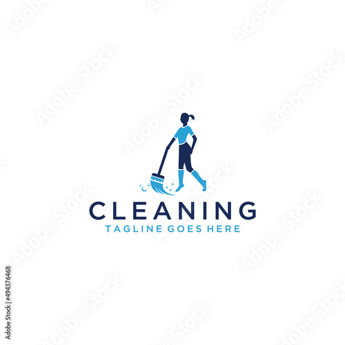 Cleaning broom logo design inspiration