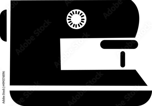 Electric Sewing Machine flat vector icon. Hand drawn style design