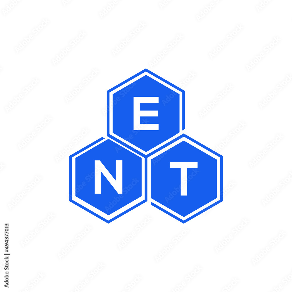 ENT letter logo design on White background. ENT creative initials letter logo concept. ENT letter design. 