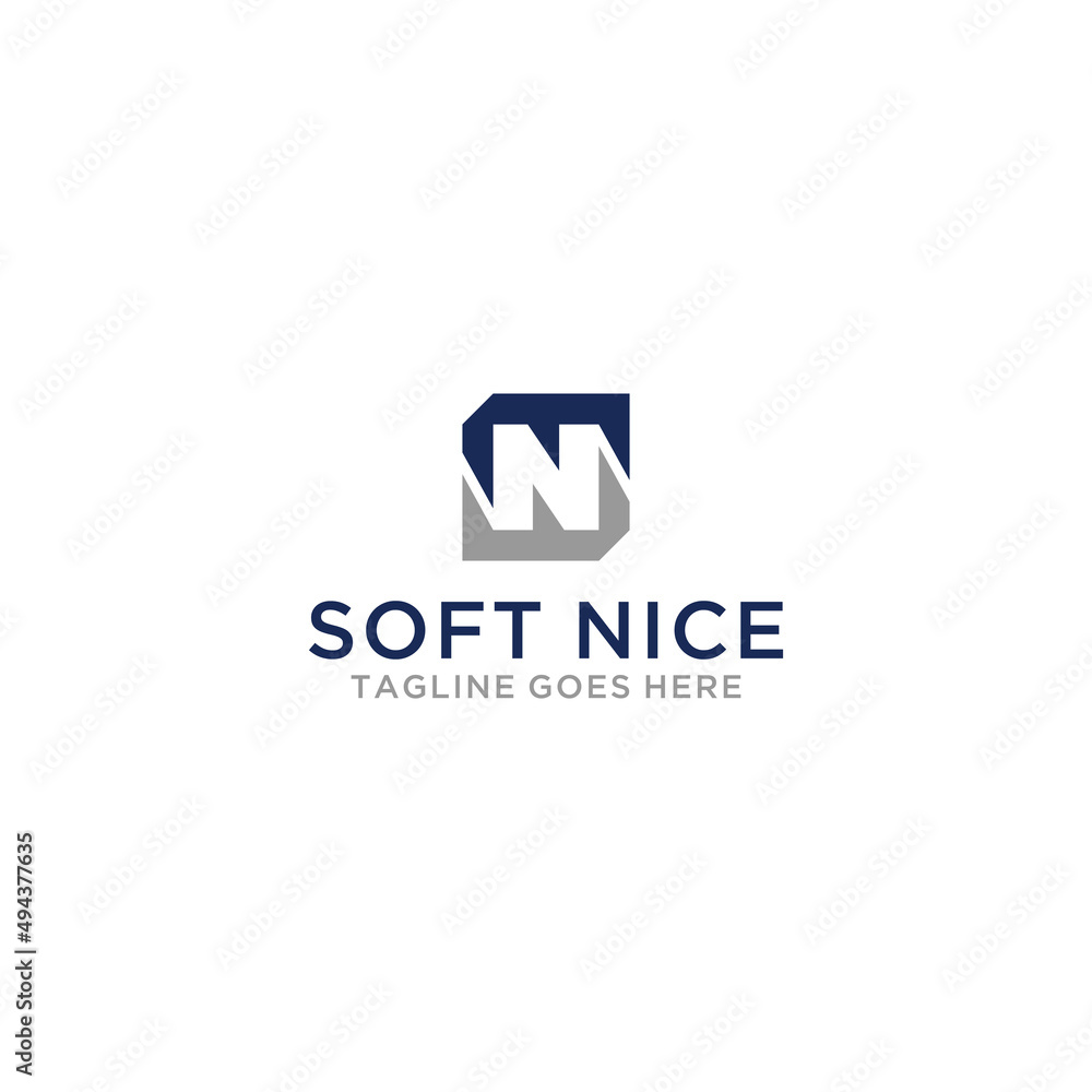 SN, NS letter logo sign design